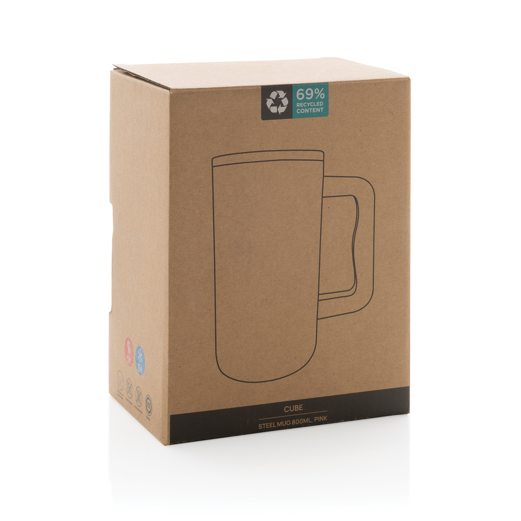 Cube Becher aus RCS recyceltem Stahl 800ml