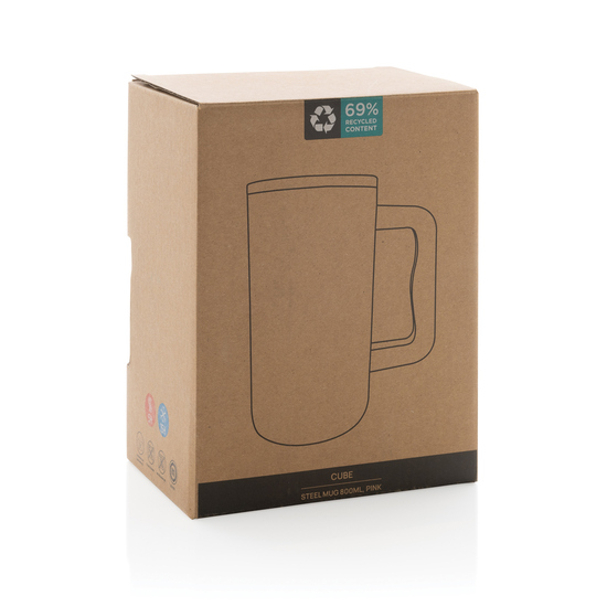 Cube Becher aus RCS recyceltem Stahl 800ml