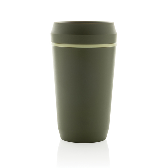 Topl-Becher aus rec. Kunststoff mit 360-Grad-Deckel 354ml