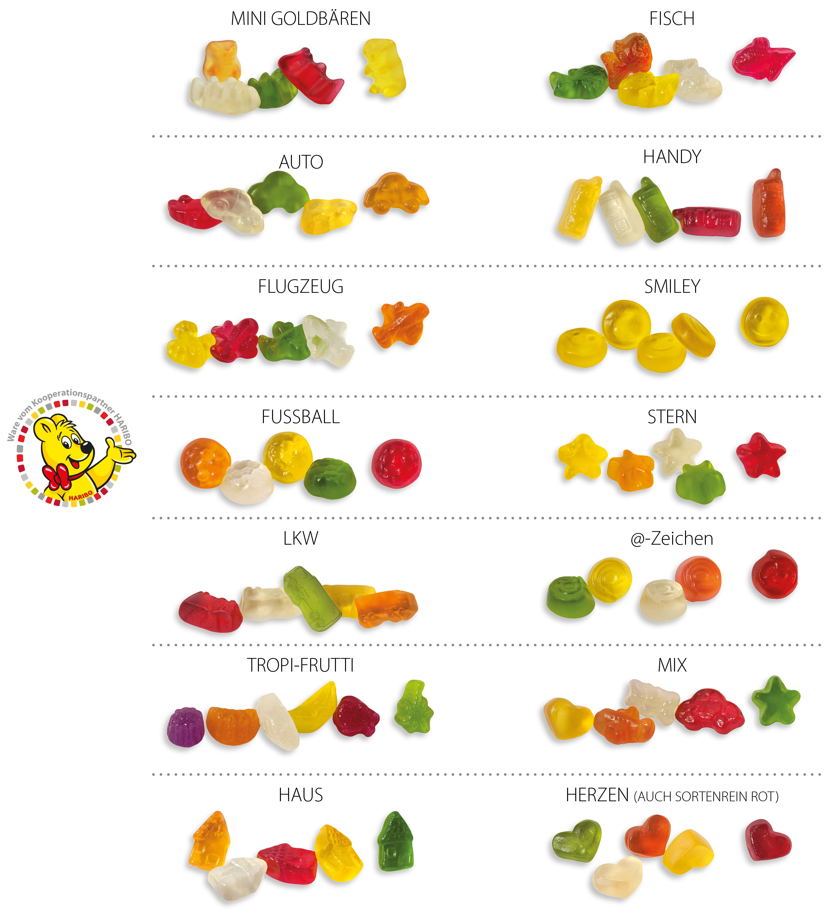 HARIBO Standardformen Werbetüte, Inhalt: HARIBO Mini Mix - ca. 6,5 g