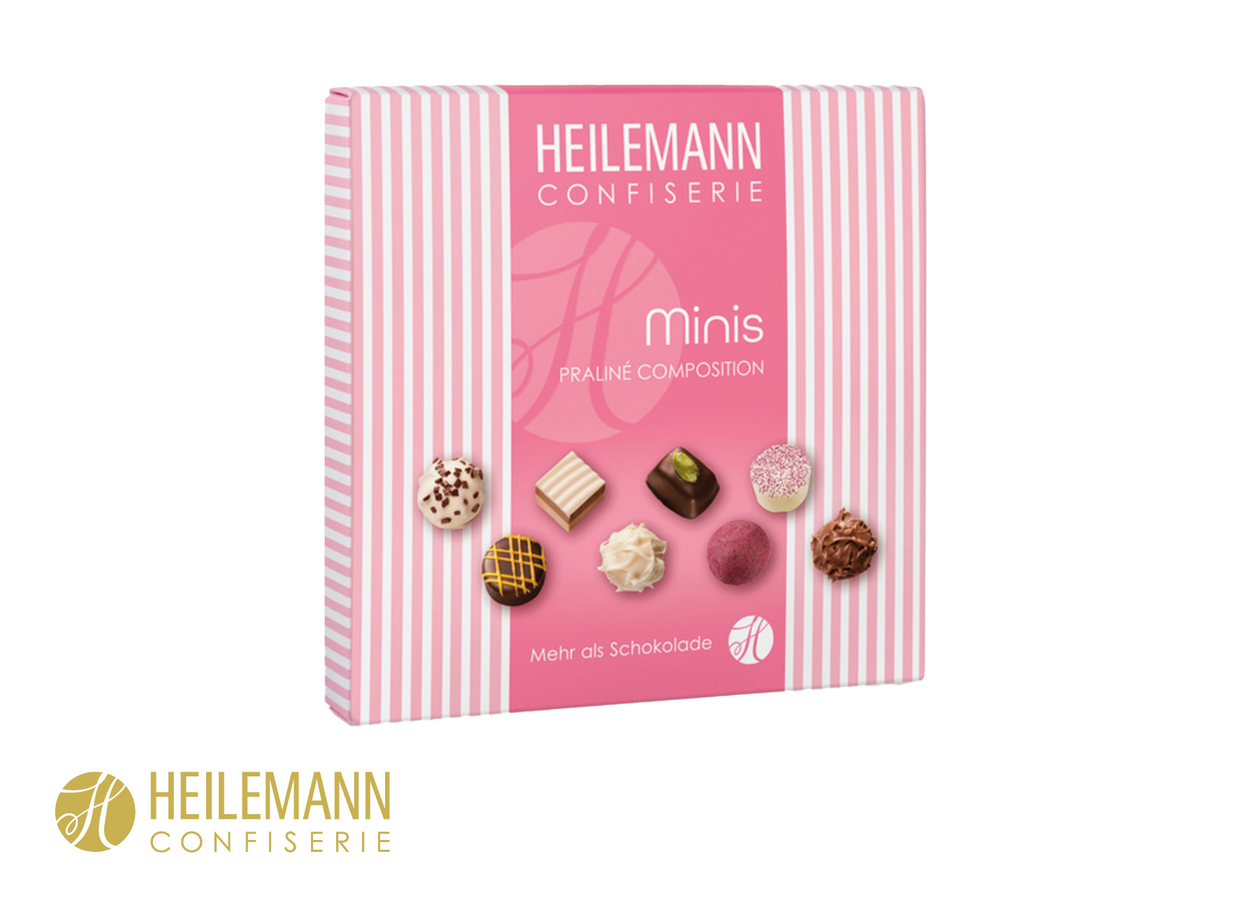 Heilemann Mini Pralinés im Schuber, Inhalt: Heilemann Mini Pralinés - ca. 91 g - schwarz/weiß