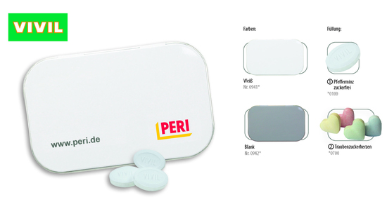 Klapp-Dose-96, Inhalt: VIVIL Extra Strong, zuckerfrei (Dose) - ca. 60 g - weiß