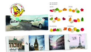 HARIBO Kettenbeutel 4er, Inhalt: HARIBO Mini Goldbären bunt gemischt