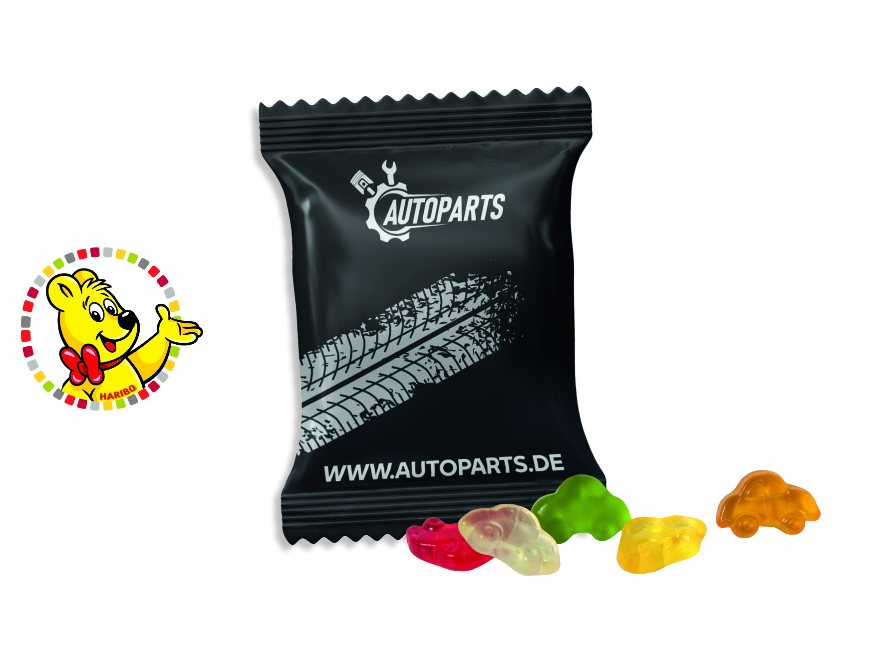 HARIBO Standardformen Werbetüte, Inhalt: HARIBO Autos ca. 10 g