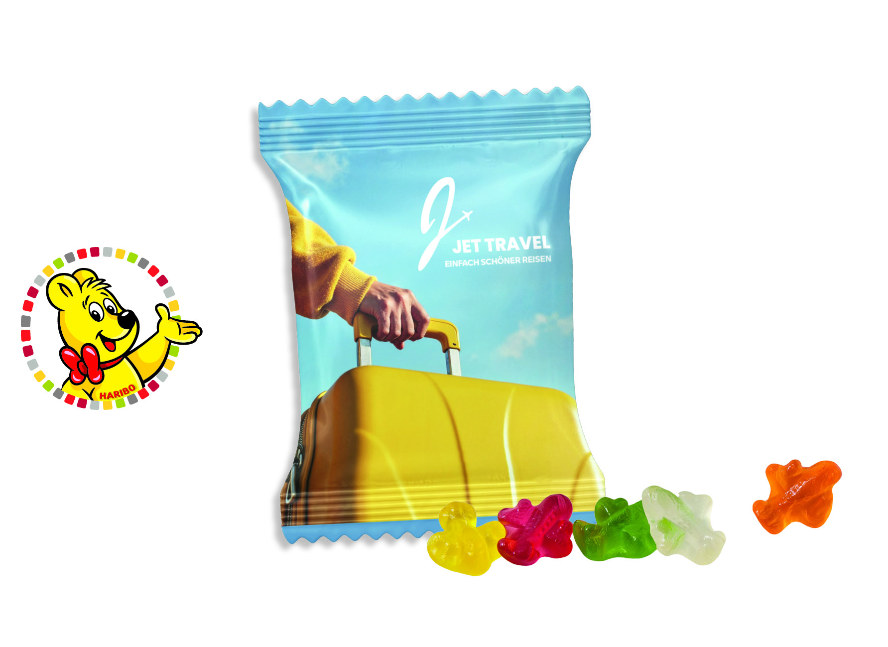 HARIBO Standardformen Werbetüte, Inhalt: HARIBO Flugzeuge ca. 6,5 g