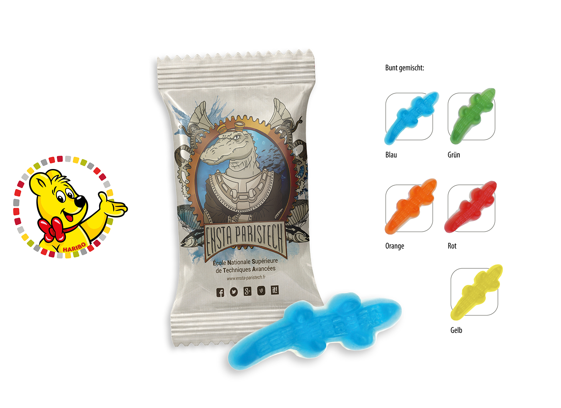 HARIBO Croco Werbetüte, Inhalt: HARIBO Croco ca. 7 g