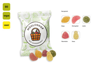 BIO Saure Früchte vegan Werbetüte, Inhalt: BIO Saure Früchte vegan ca. 10 g