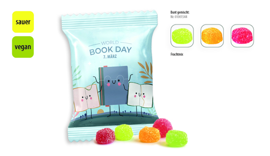 Saure Fruchtsaftberries vegan Werbetüte, Inhalt: Saure Fruchtsaftberries ca. 10 g