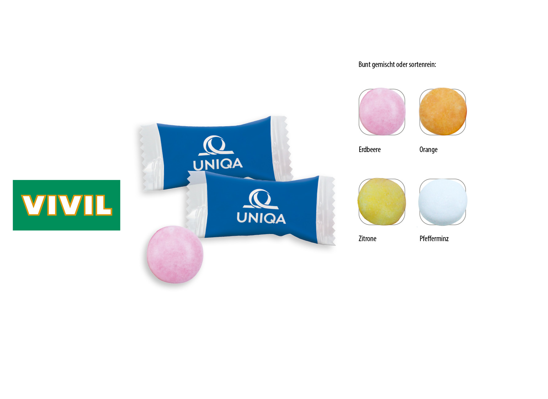 VIVIL Kaudragee Flowpack, Inhalt: VIVIL Kaudragee Orange ca. 3 g