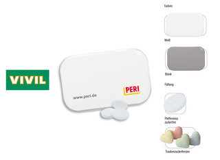 Klapp-Dose-96, Inhalt: Traubenzuckerherzen bunt (Dose) ca. 70 g