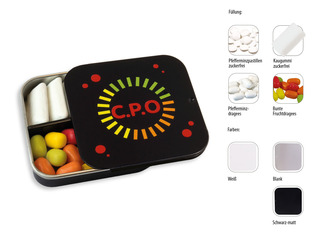 Twin Tin, Inhalt: Kaugummi Dragees zuckerfrei (Dose)