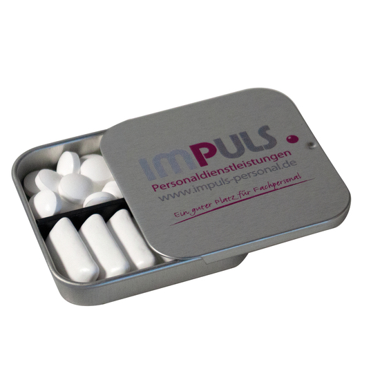 Twin Tin, Inhalt: Pfefferminz-Pastillen; zuckerfrei