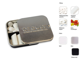 Twin Tin geprägt, Inhalt: Bunte Fruchtdragees gemischt (Dose)