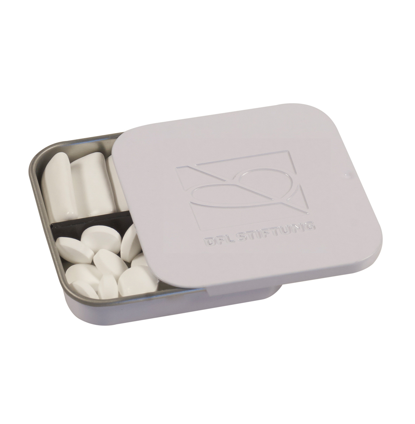 Twin Tin geprägt, Inhalt: Kaugummi Dragees zuckerfrei (Dose)