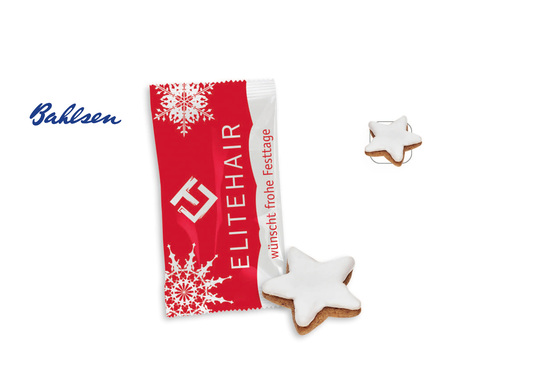 Bahlsen Zimtstern mit Zuckerguss Werbetüte, Inhalt: Bahlsen Zimtstern mit Zuckerguss ca. 5,5 g