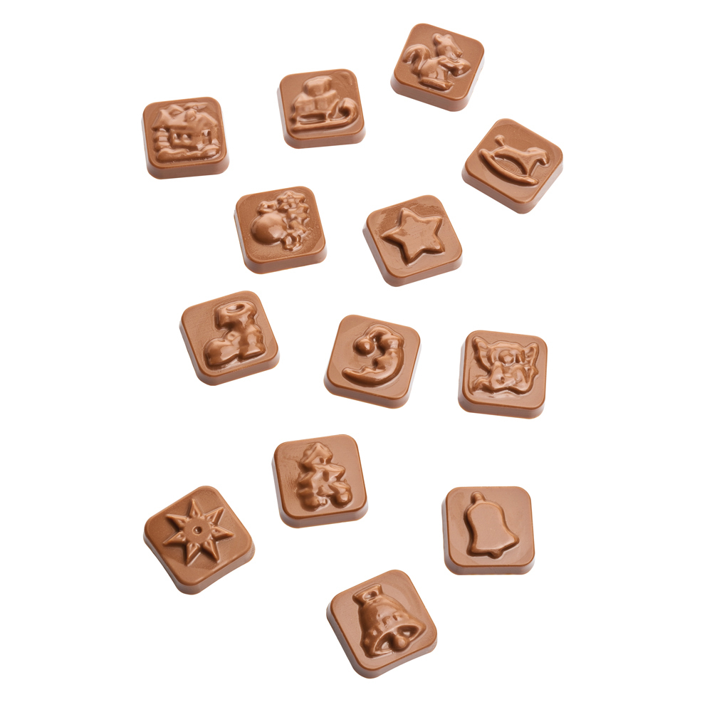Wand Adventskalender individuell bedruckt, Inhalt: Callebaut Vollmilch Schokolade Kalender ca. 75 g