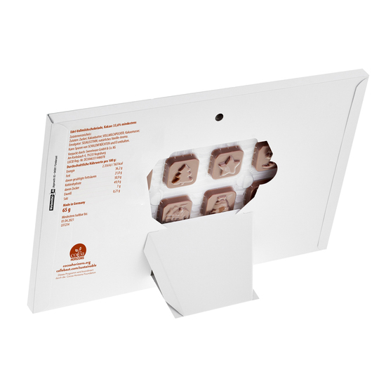 Tisch Adventskalender Standardmotiv, Inhalt: Callebaut Vollmilch Schokolade Kalender ca. 60 g