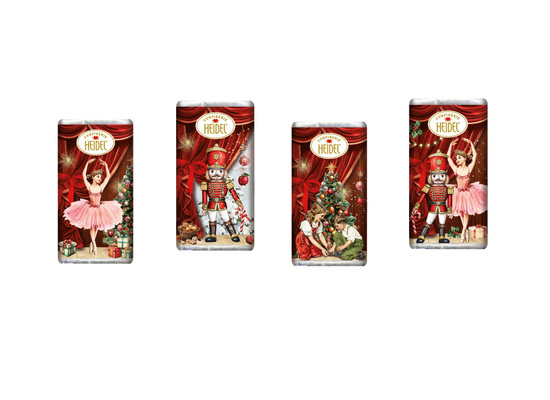 Tisch Adventskalender HEIDEL aus 100 % Papier individuell bedruckt, Inhalt: Heidel Schokoladentäfelchen ca. 72 g