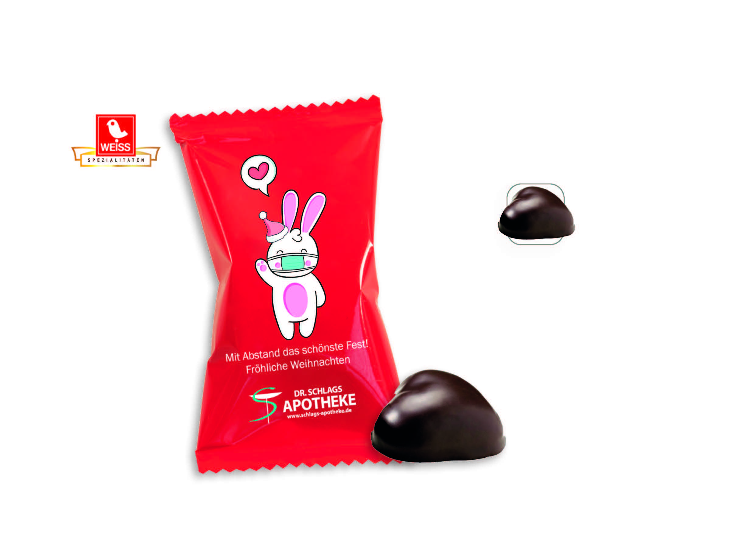 Lebkuchenherz Werbetüte, Inhalt: Lebkuchen Herz ca. 15 g