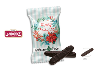 Lambertz Lebkuchen-Stäbchen Werbetüte, Inhalt: Lambertz Lebkuchen-Stäbchen Zartbitter ca. 23 g