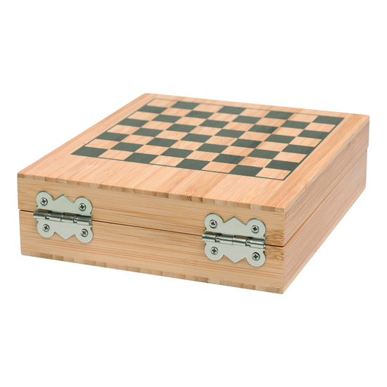 Weinset BAMBOO CHESS mit Schachspiel