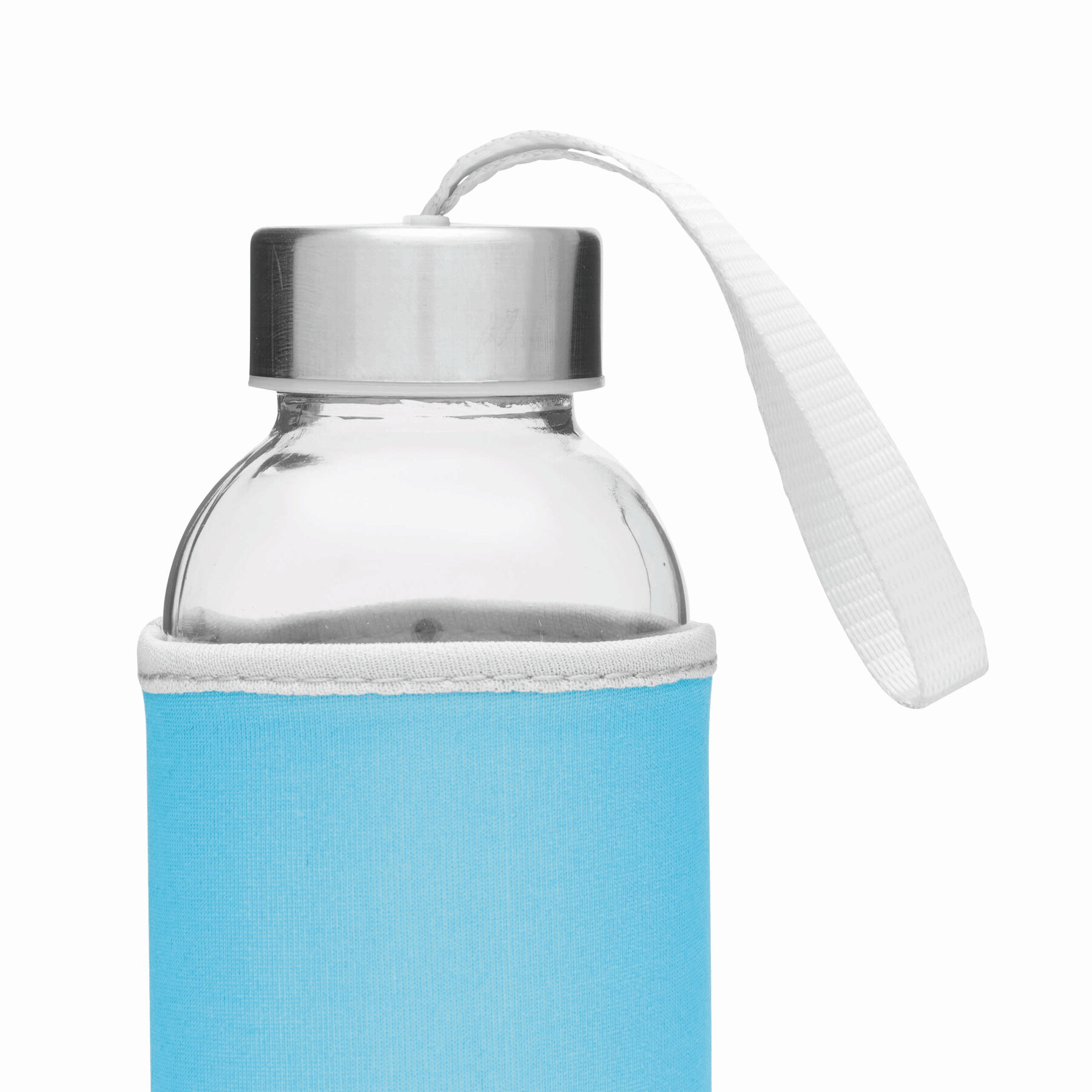 Glas-Flasche TAKE WELL, himmelblau, transparent