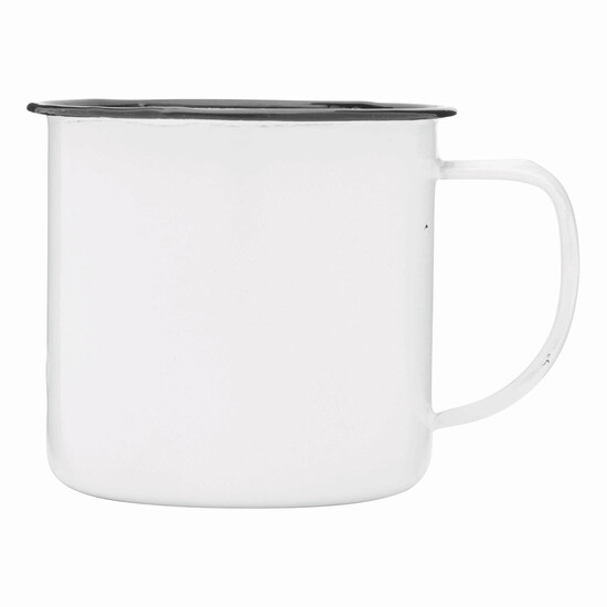 Emaille Becher RETRO CUP, weiß