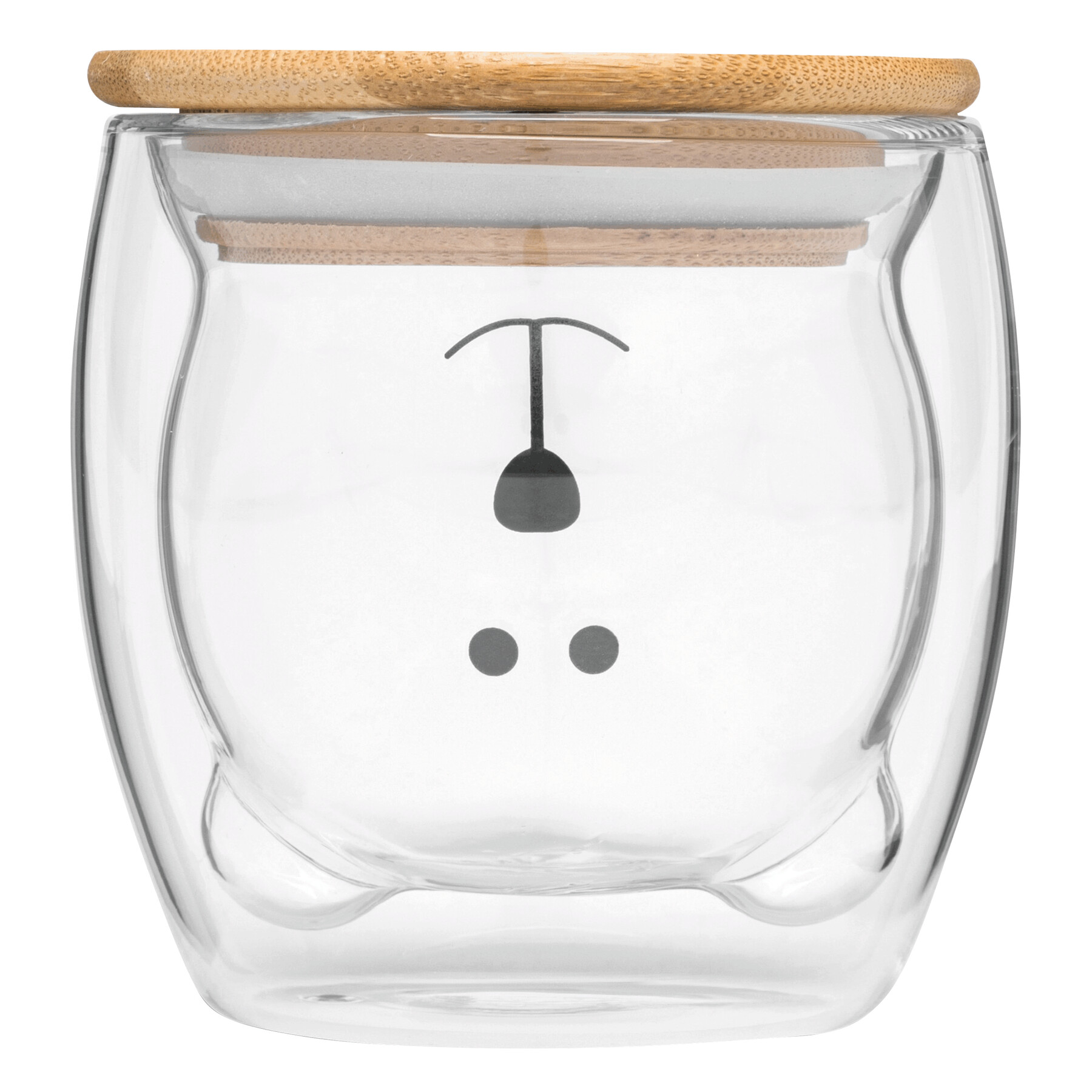 Glas BAMBOO BEAR, braun, transparent