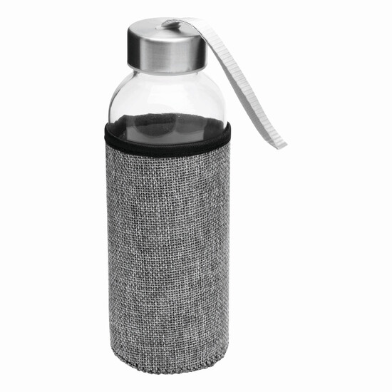 Glas-Trinkflasche TAKE JUTY, grau