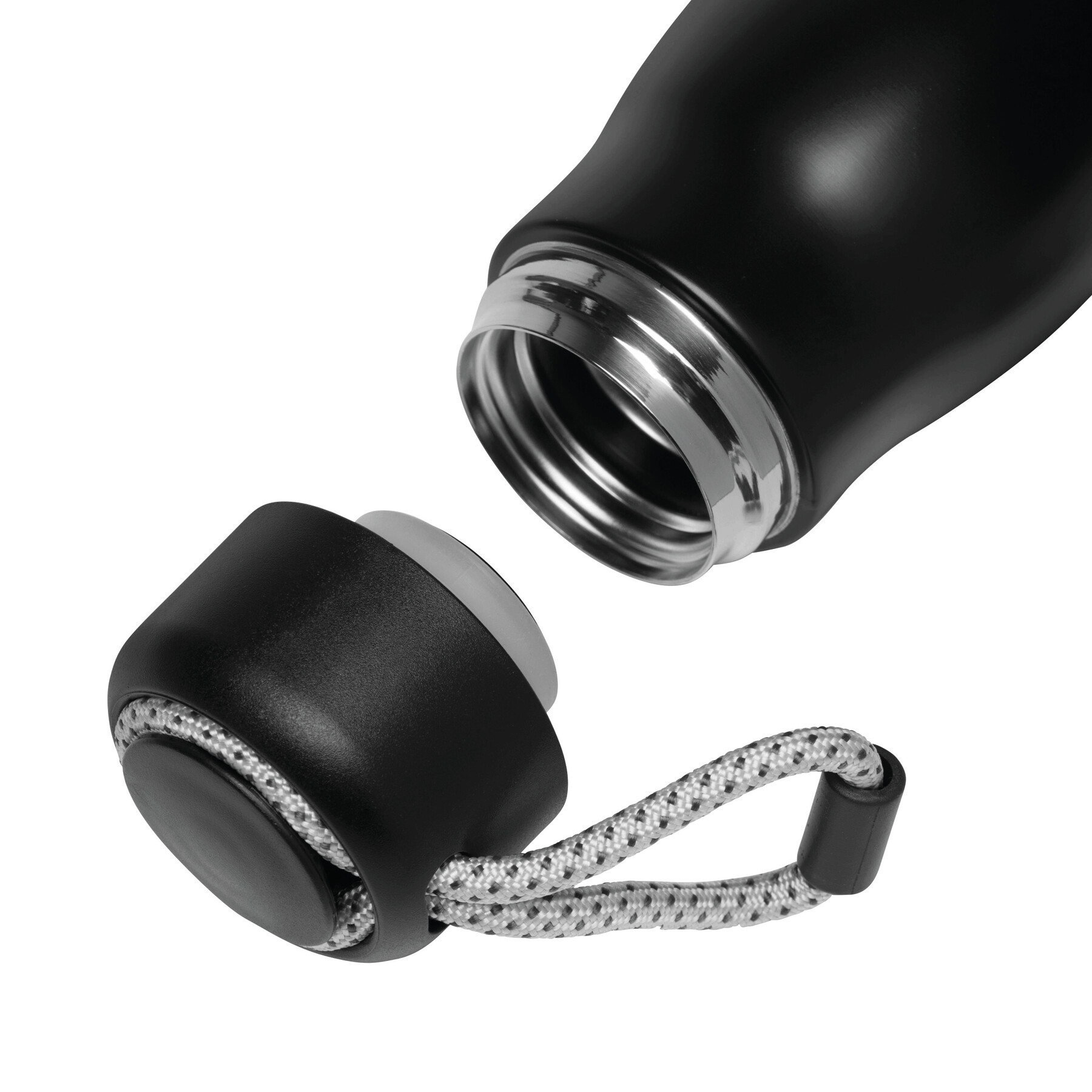 Vakuum-Isolierflasche ROBUSTA, schwarz