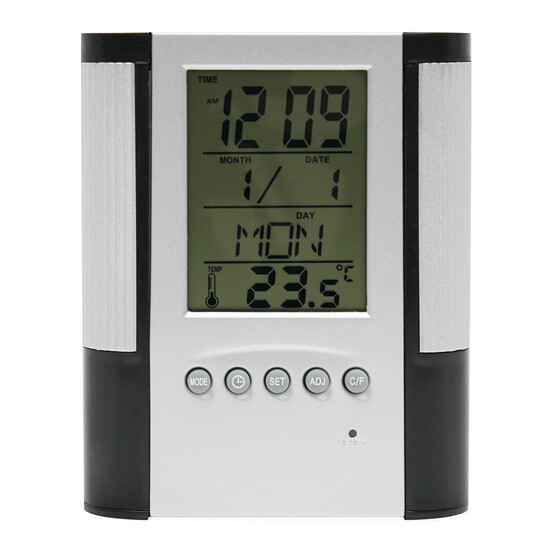 LCD-Wecker BUTLER, schwarz, silber