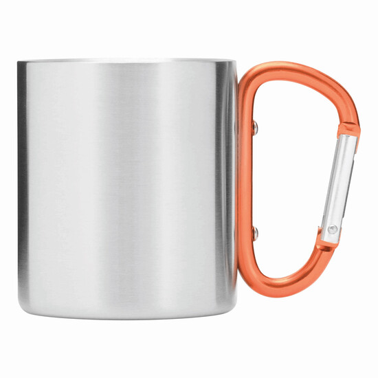 Edelstahl Becher HIKING DAY, orange, silber