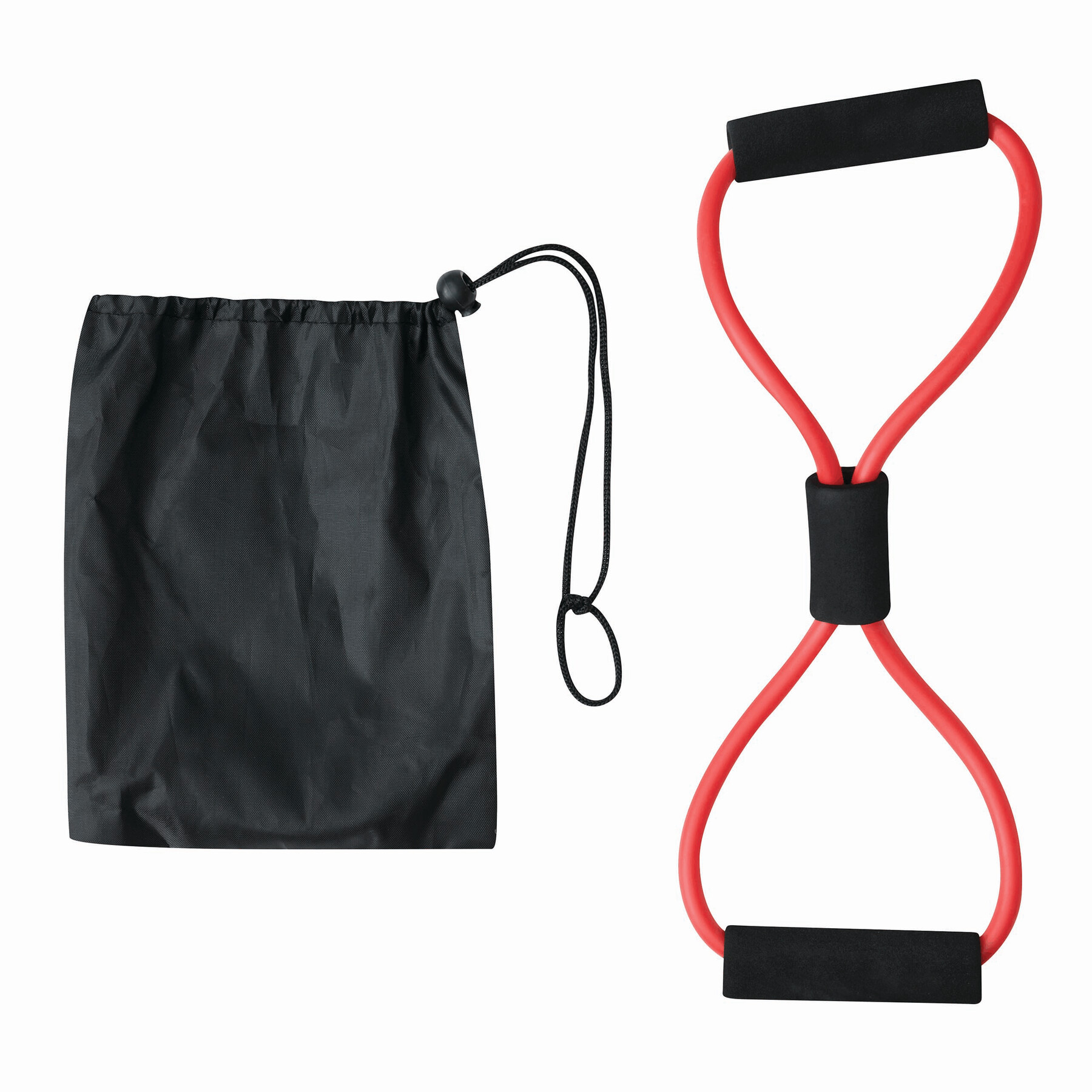 Fitnessband ELASTICAL, rot, schwarz