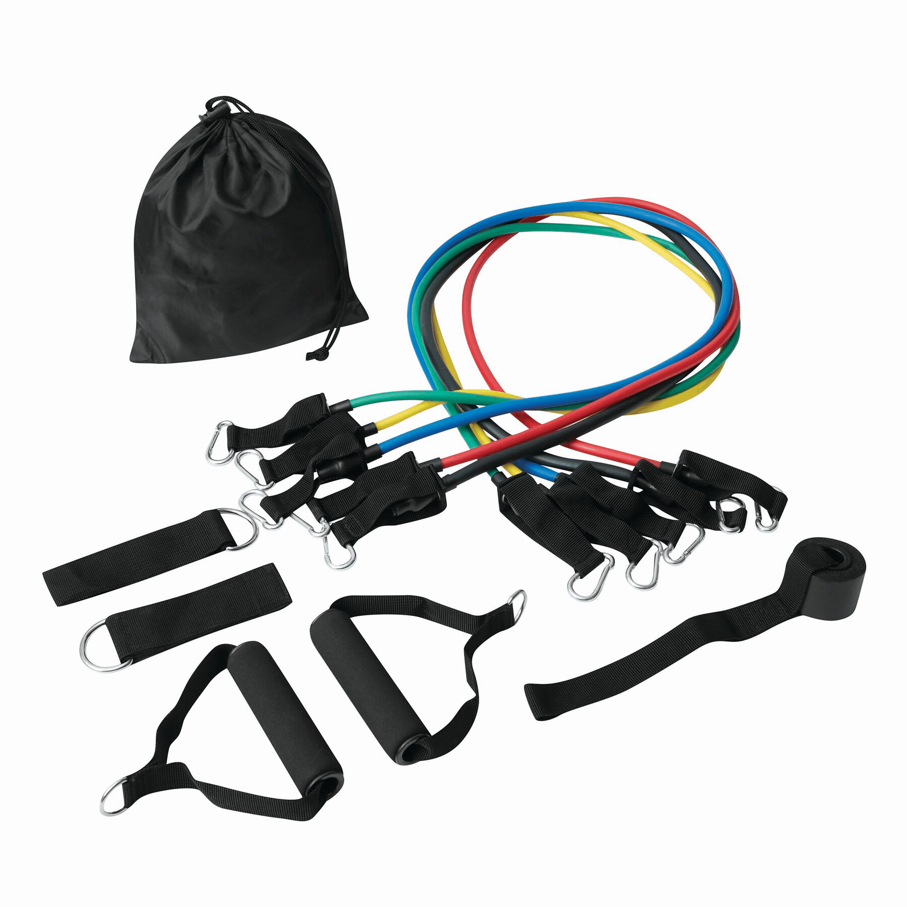 Fitnessbänder-Set FITNESS TIME, blau, gelb, grün, rot, schwarz