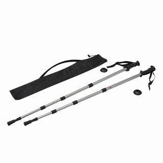 Ausziehbare Trekking-Stöcke FIT AND FUN, schwarz, silber