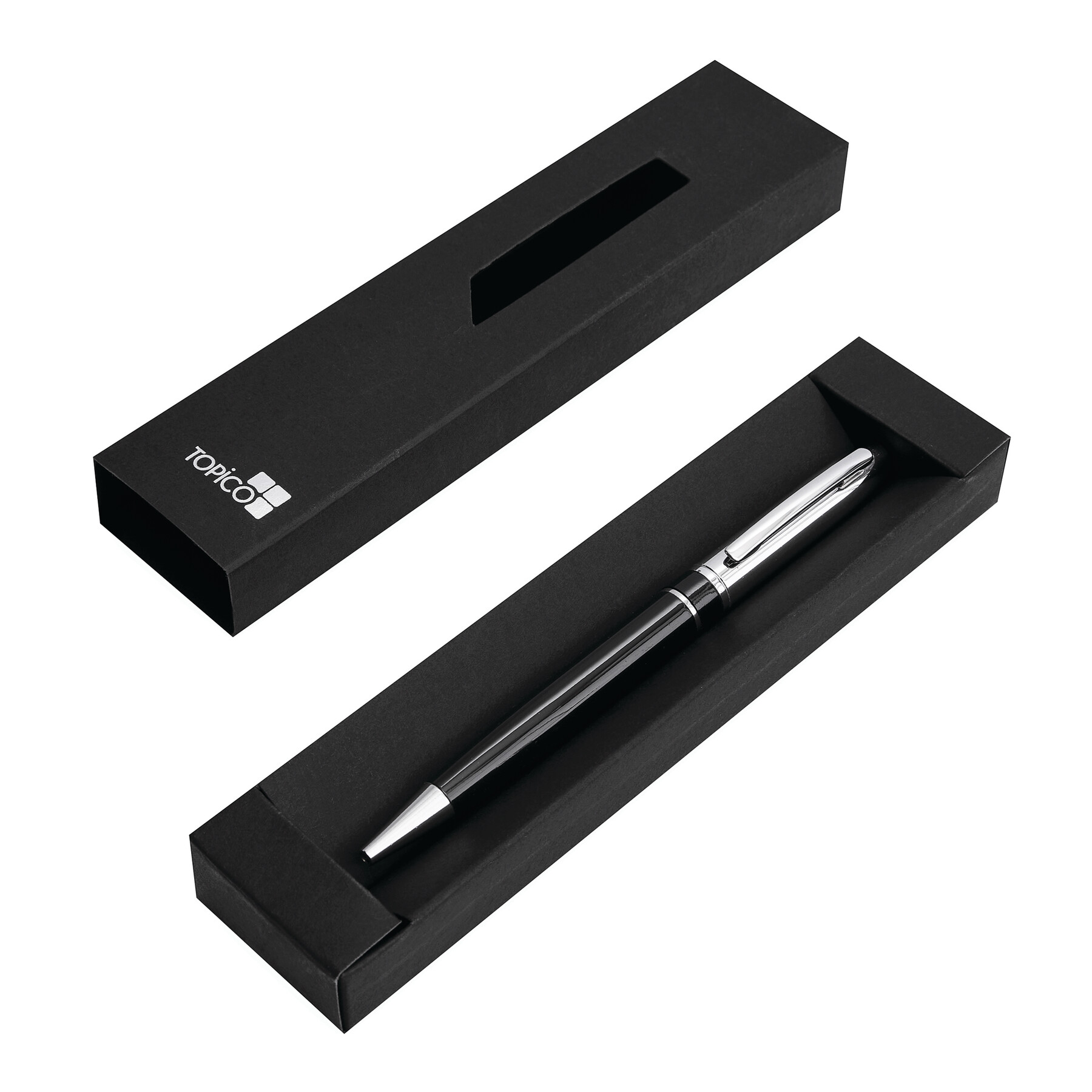 Metall-Kugelschreiber SILVER LINE, schwarz