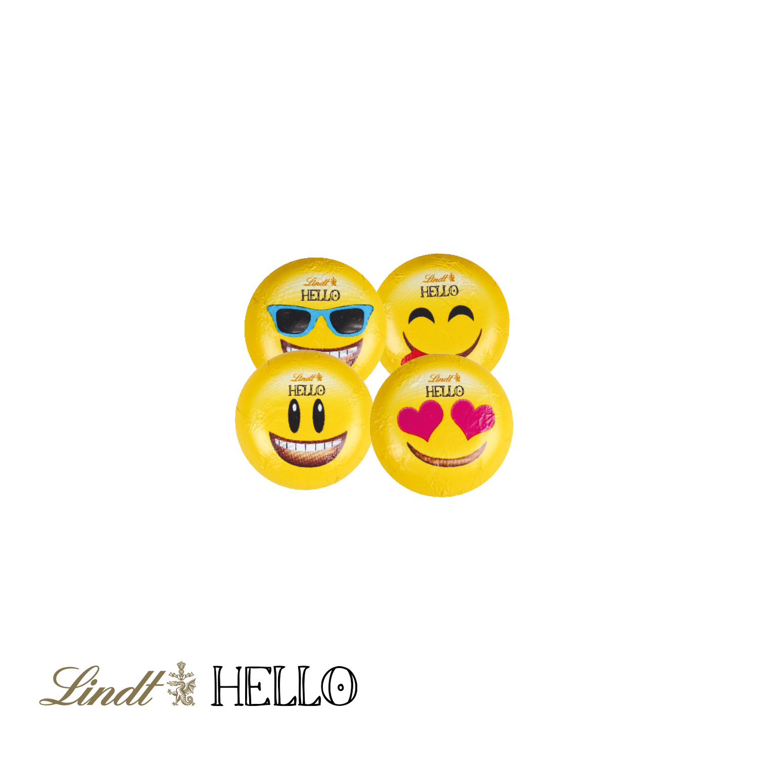 Werbe-Klappkarte mit Lindt "HELLO" Mini Emoti