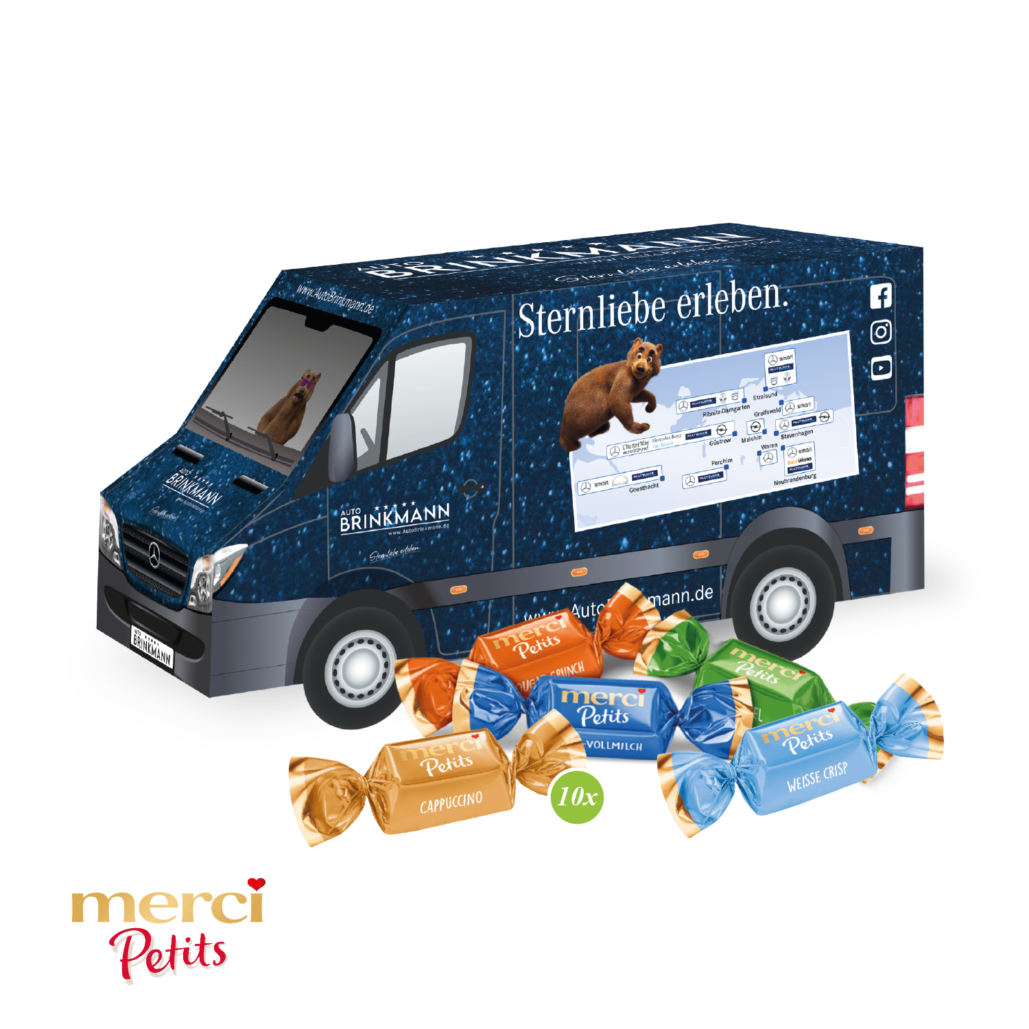 3D Präsent "Transporter" mit Merci Petits