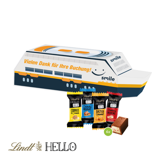 3D Präsent "Schiff" mit Lindt HELLO Mini