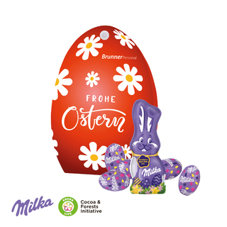 Werbe-Osterei mit Schokoladenmischung von Milka