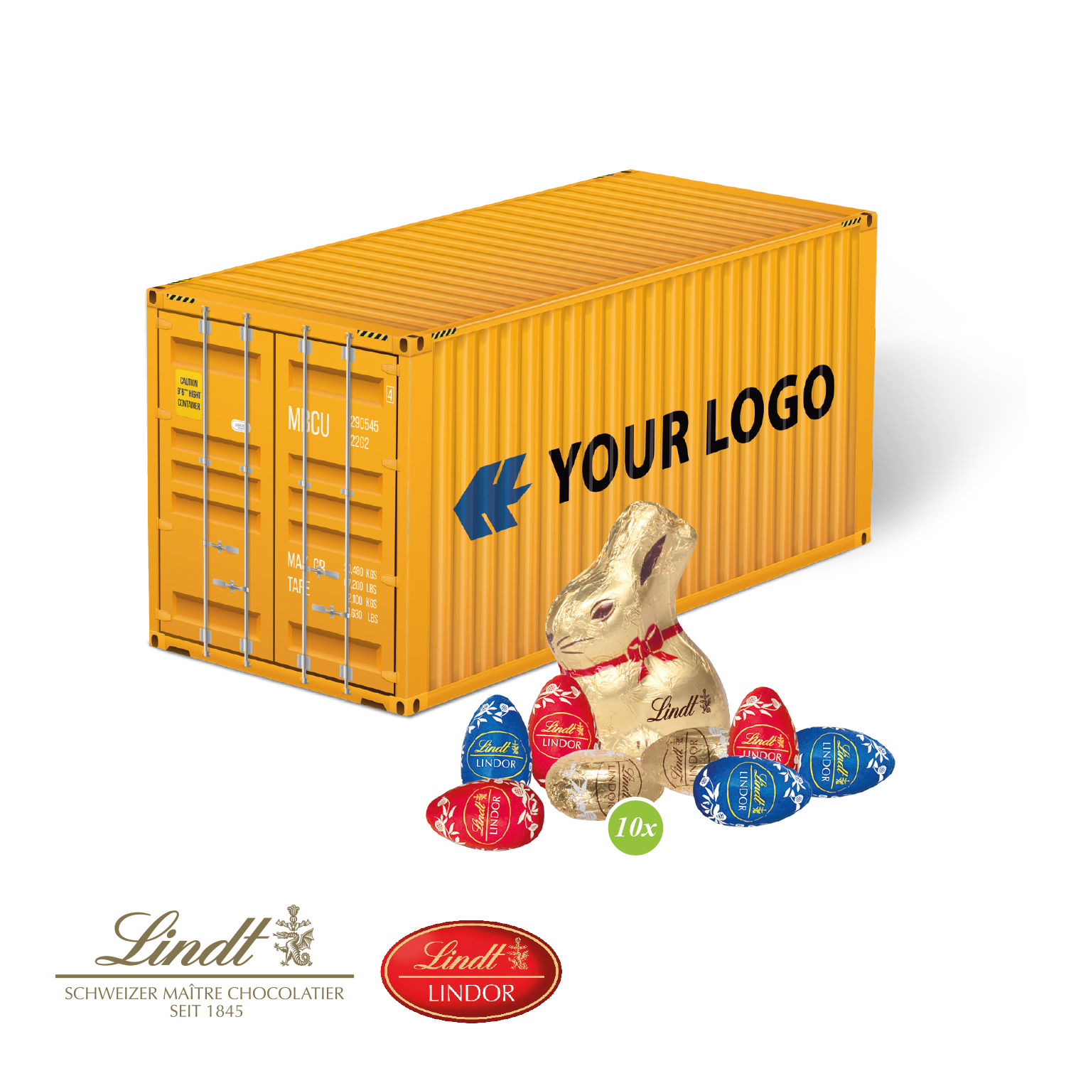 3D Präsent "Container" Ostern mit Lindt Schokoladenmischung