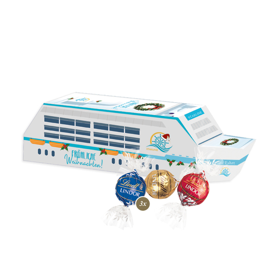 3D Präsent "Schiff" mit Lindor Pralinés