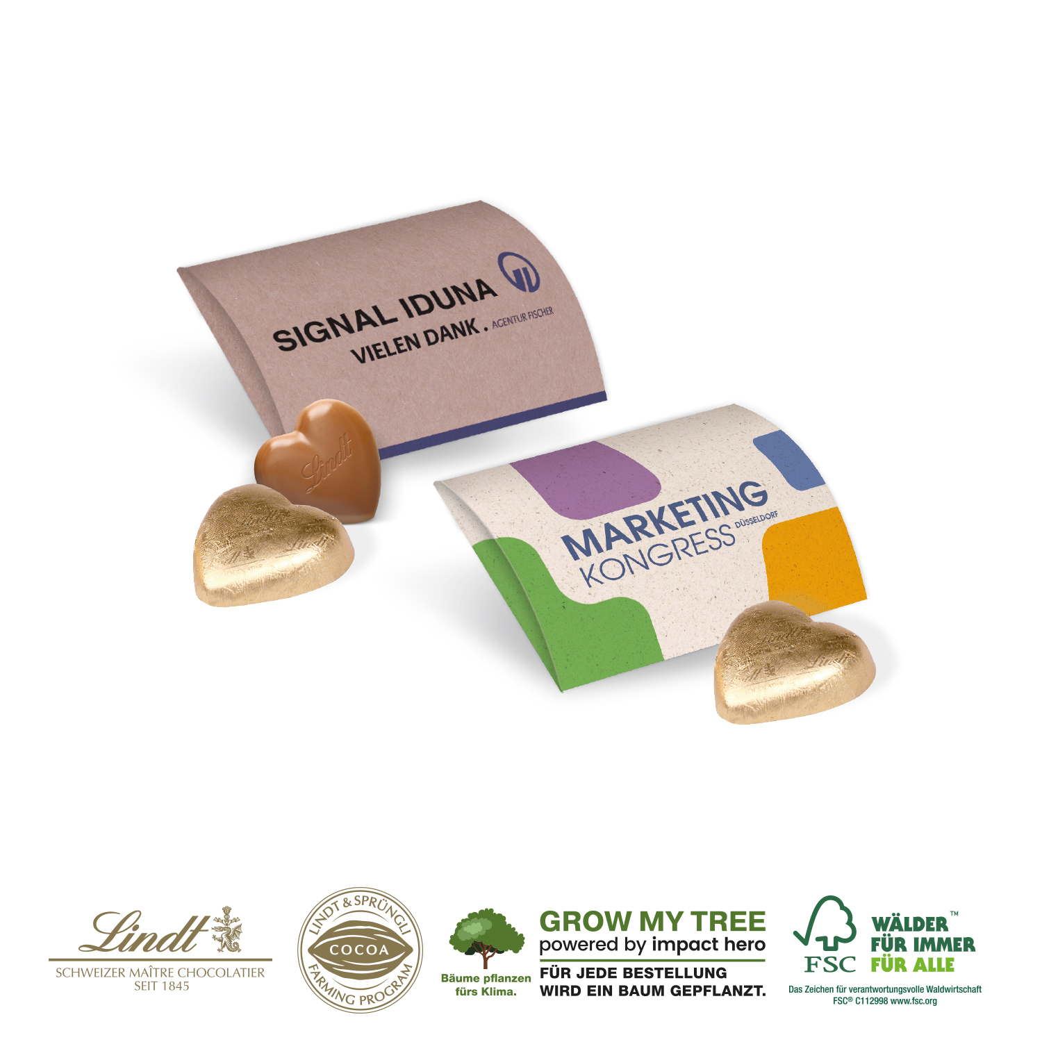 LINDT HERZ, 5 g IM WERBEBRIEFCHEN