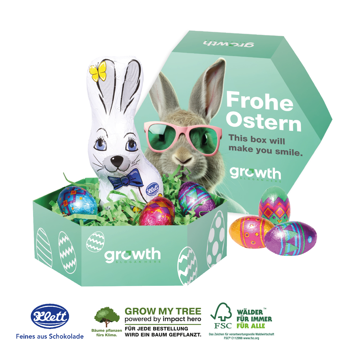 GROßES OSTERNEST MIT KLETT SCHOKOLADE