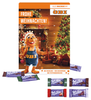 Wand-Adventskalender mit Milka Schokolade