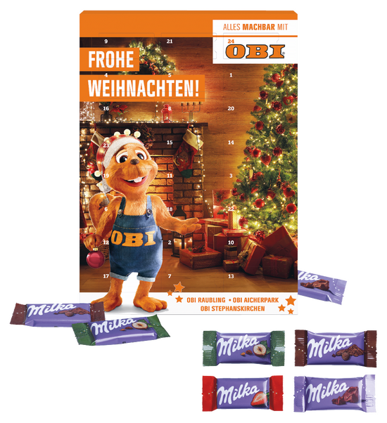 Wand-Adventskalender mit Milka Schokolade