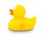 gelbe Rennente Ralf Mini mit gelben Körper und orangenem Schnabel für Entenrennen. Größe: ca. 6 cm. Inklusive Schwimmgewicht