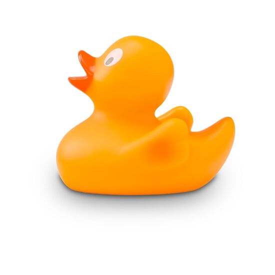 gelbe Badeente Carla Mini mit orangenem Schnabel, Größe 6cm, inkl. Quietschventil