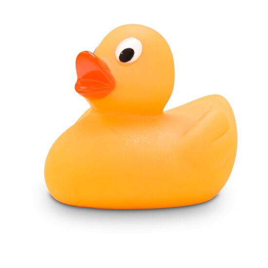 gelbe Badeente Carla XS mit orangenem Schnabel, Größe 4 cm, inkl. Quietschventil