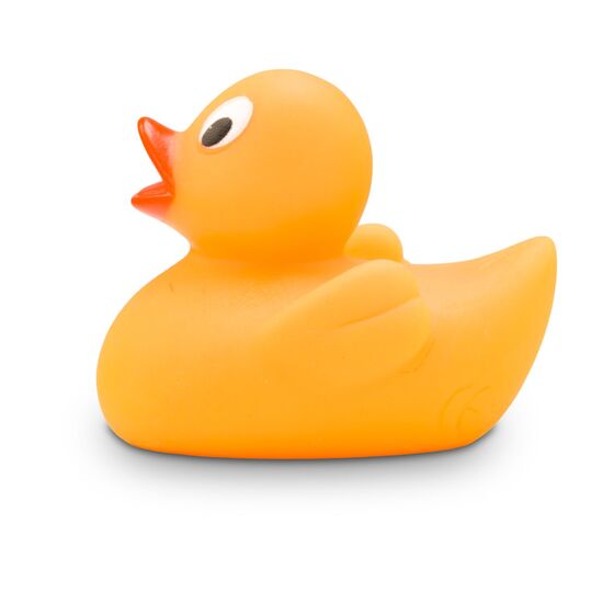 gelbe Badeente Carla XS mit orangenem Schnabel, Größe 4 cm, inkl. Quietschventil